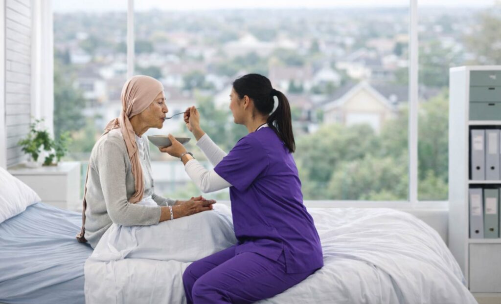 palliative care patient with nurse