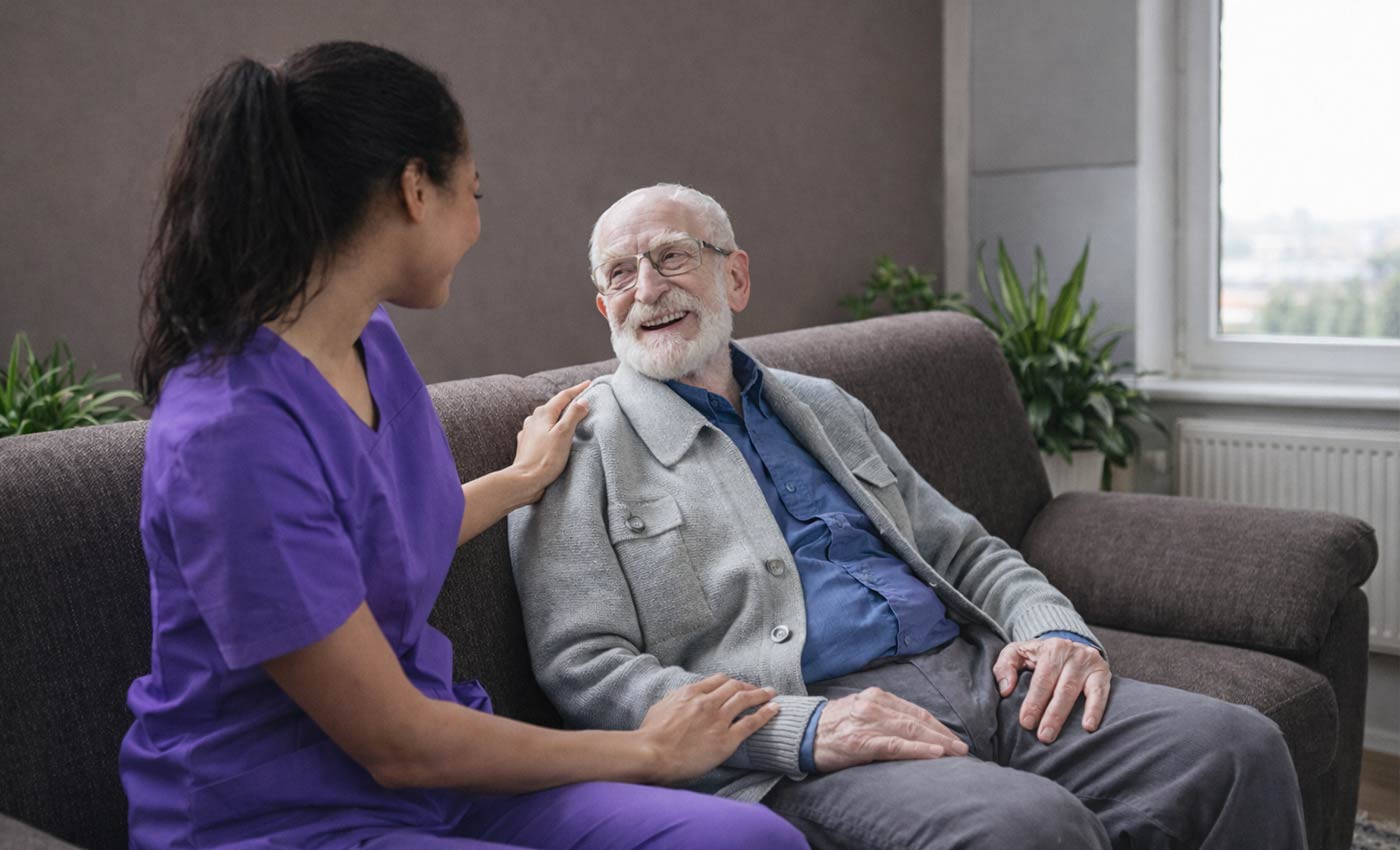 elderly patient with nurse